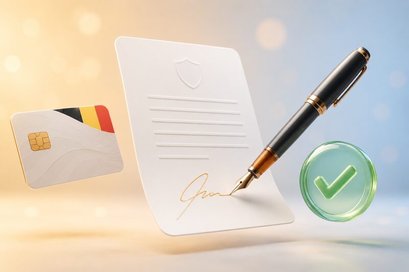 PDF-document met een eID-handtekening en een groen verificatiezegel